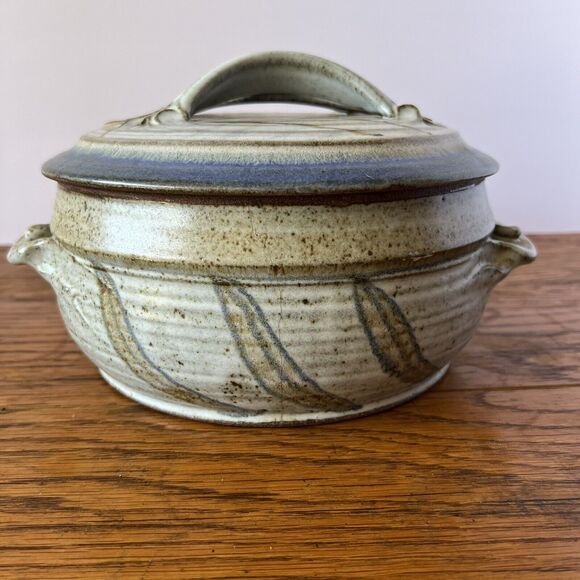 Allen Williams Art Hand Thrown Pottery Wheat Stoneware Steamer Bundt Pan Signed - Picture 12 of 15
